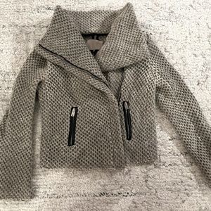 Iro Gray Textured Wool Moto Jacket